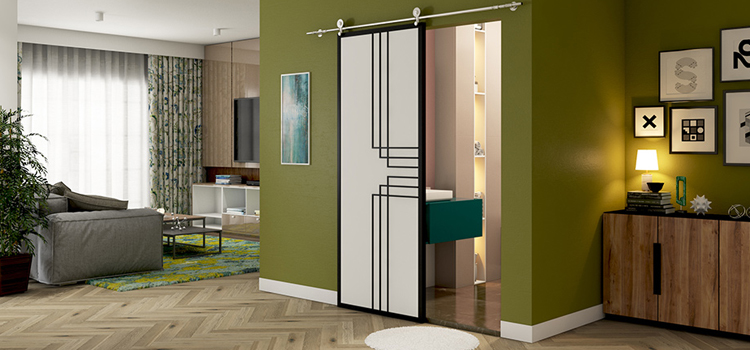 sliding bathroom door installation in Kensington